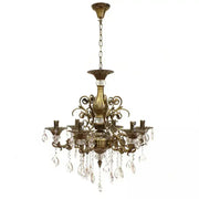 SANSSOUCI Magno kristálycsillár, 6xE14, átmérő 62 cm, antik sárgaréz klasszikus csillárok alapértelmezett cím Alessandro Design