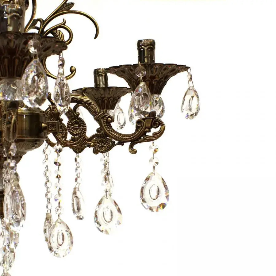 SANSSOUCI Magno kristálycsillár, 6xE14, átmérő 62 cm, antik sárgaréz klasszikus csillárok alapértelmezett cím Alessandro Design