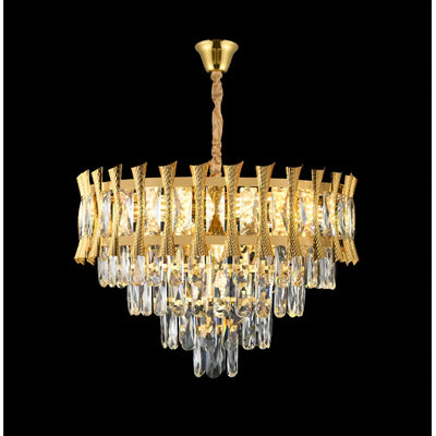 HAMPTON Magno kristálycsillár 8x E14, átmérő 60 cm, fényes arany, állítható magasság