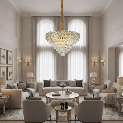 Crystal csillár WINDSOR Supremo 10xE14, átmérő 80 cm, fényes arany, állítható magasságú kristálycsillárok alapértelmezett cím Alessandro Design