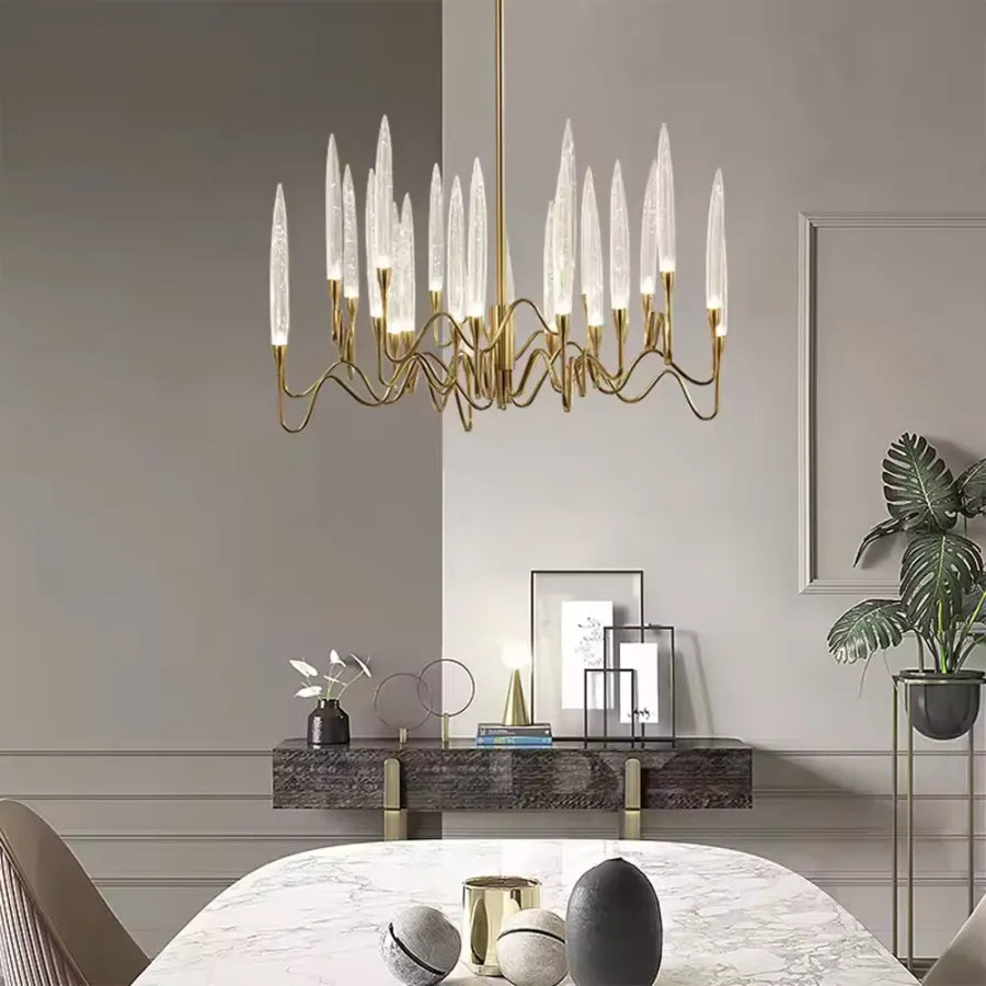 Cristal Chandelier Delta 12XG4 Gold Modern csillárok Alapértelmezett cím Alessandro Design