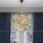 Kristály kandeláber TOPKAPI Petito 3xE27, átmérő 30 cm, fényes arany, állítható magasságú kristály kandeláber, alapértelmezett cím Alessandro Design