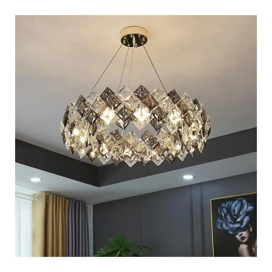 Crystal Candelabra Hara 9x E27 Fényes króm kristály kandeláber Alapértelmezett cím Alessandro Design