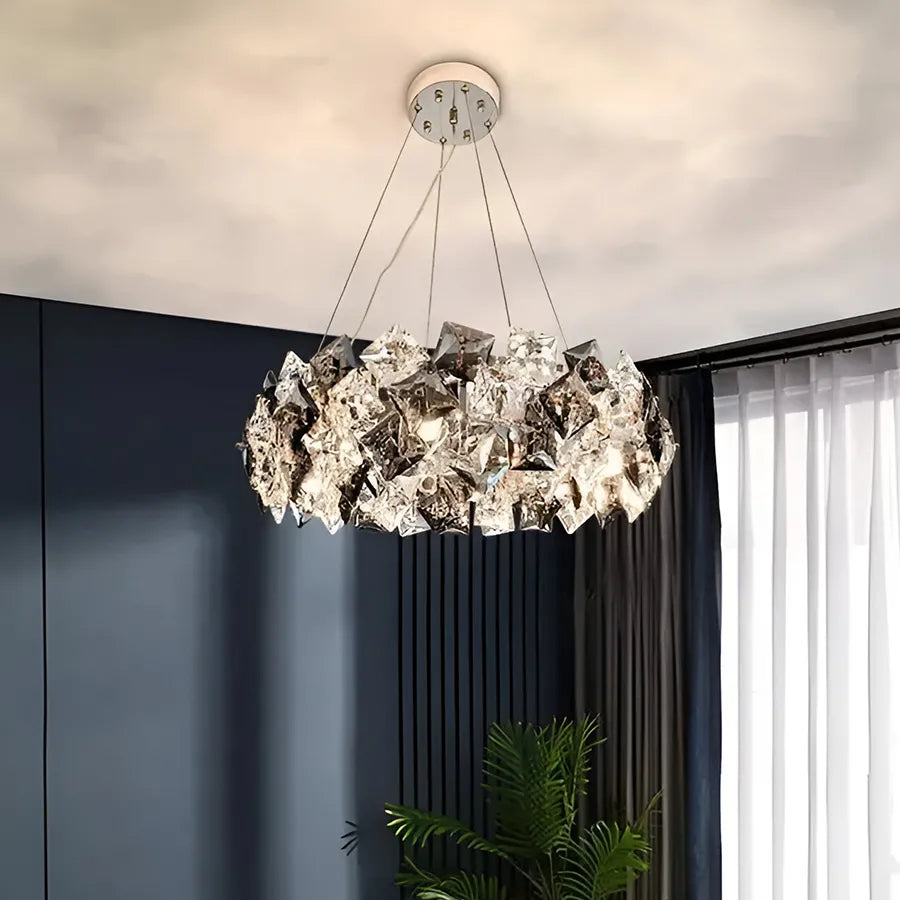 Crystal Candelabra Hara 9x E27 Fényes króm kristály kandeláber Alapértelmezett cím Alessandro Design