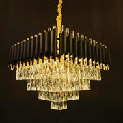 Kristály csillár VERSAILLES Eleganza 8x E14, 48 cm, fényes arany és fekete, állítható magasságú kristálycsillárok alapértelmezett cím Alessandro Design