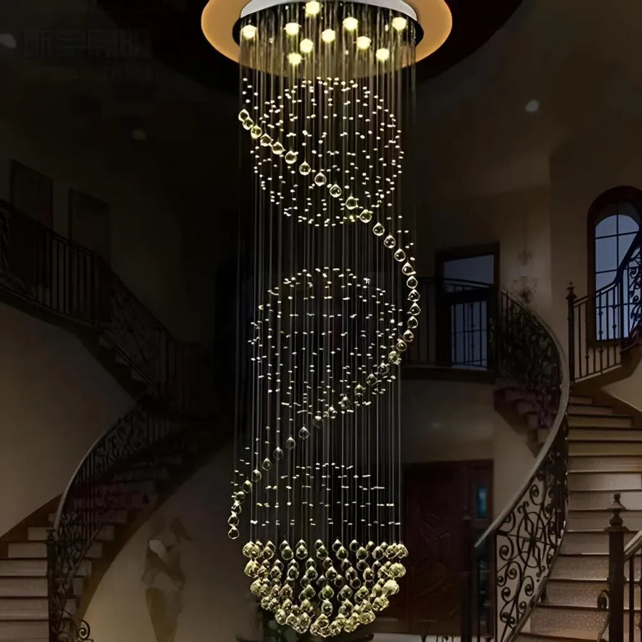 LED kristálycsillár 70W IMPERIALE arany, átmérő 50cm, magasság 200cm, létramodell kristálycsillár alapértelmezett cím Alessandro Design
