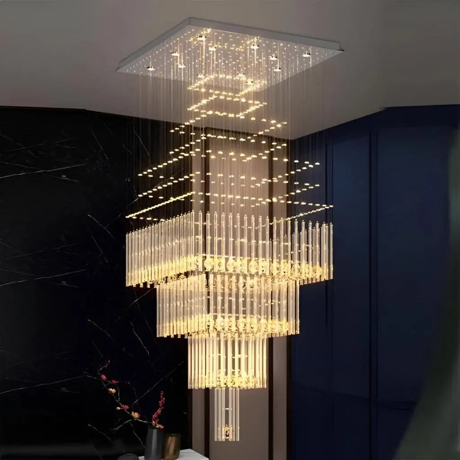 LED kristálycsillár 80W FLORENTIA Gold, átmérő 50cm, magasság 200cm, létramodell Crystal csillár alapértelmezett cím Alessandro Design
