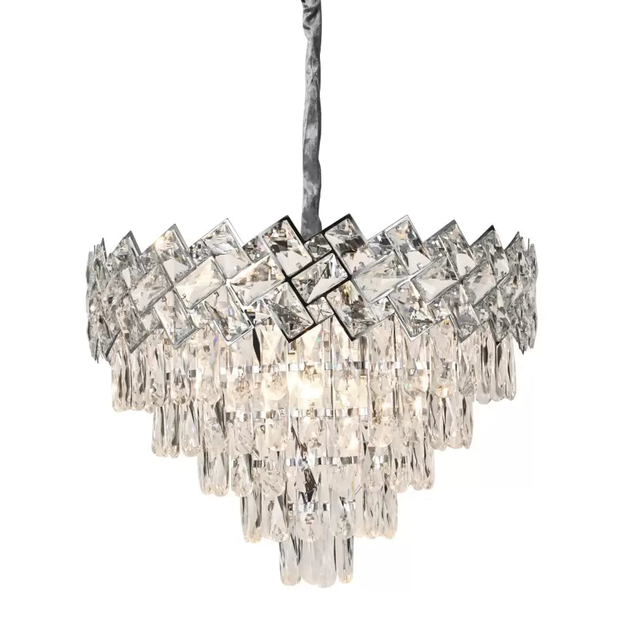 Kristály csillár WINDSOR Eleganza 8xE14, átmérő 39 cm, fényes króm, állítható magasságú kristálycsillárok, alapértelmezett cím Alessandro Design