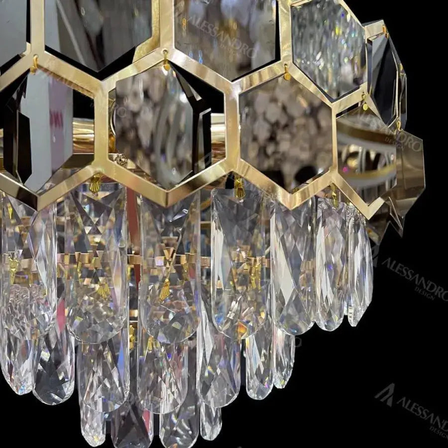 Melih kristály kandeláber 5x E27 átmérő 40 cm arany fekete kristály kandeláber alapértelmezett cím Alessandro Design