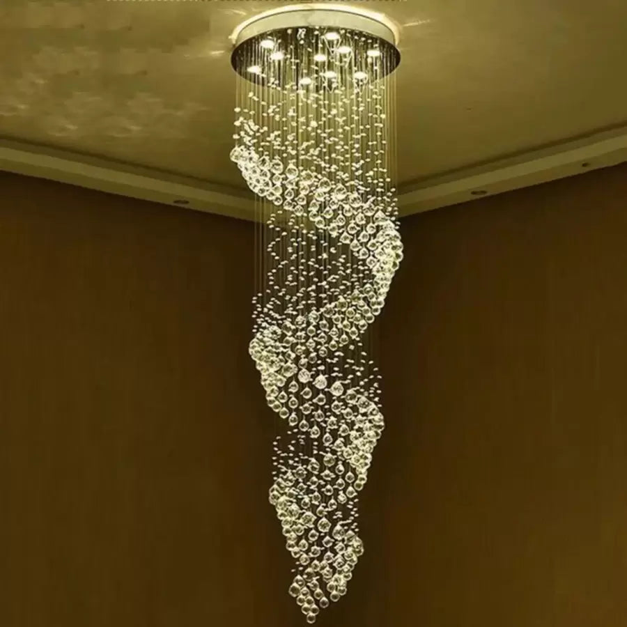 LED kristály kandeláber 13 xGU10 Meili Chrome, átmérő 80 cm, magasság 240 cm, létramodell Crystal kandeláber Alapértelmezett cím Alessandro Design