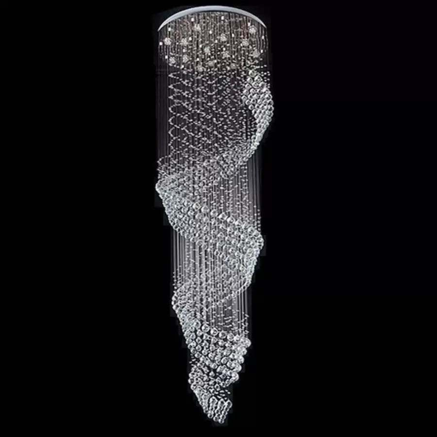 LED kristály kandeláber 13 xGU10 Meili Chrome, átmérő 80 cm, magasság 240 cm, létramodell Crystal kandeláber Alapértelmezett cím Alessandro Design