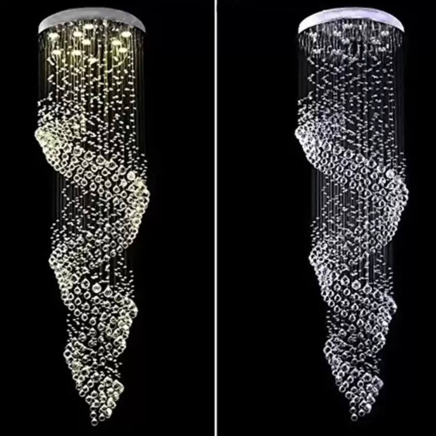 LED kristály kandeláber 13 xGU10 Meili Chrome, átmérő 80 cm, magasság 240 cm, létramodell Crystal kandeláber Alapértelmezett cím Alessandro Design