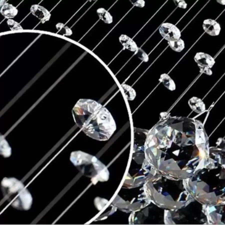 LED kristály kandeláber 13 xGU10 Meili Chrome, átmérő 80 cm, magasság 240 cm, létramodell Crystal kandeláber Alapértelmezett cím Alessandro Design
