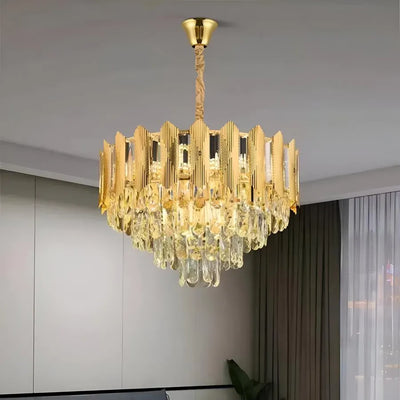 BUCKINGHAM Eleganza kristálycsillár 8x E14, átmérő 50 cm, fényes arany, állítható magasság