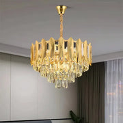 Kristály csillár BUCKINGHAM Nobile 5xE14, átmérő 40 cm, fényes arany, állítható magasságú kristálycsillárok alapértelmezett cím Alessandro Design