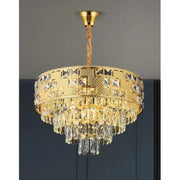 Kristály csillár NEUSCHWANSTEIN Elegance 7xE14, átmérő 49 cm, arany, állítható magasságú kristálycsillárok alapértelmezett cím Alessandro Design