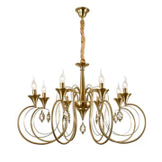 Frederick Crystal csillár 8xE14, átmérő 52 cm, arany, állítható magasságú klasszikus csillárok alapértelmezett cím Alessandro Design