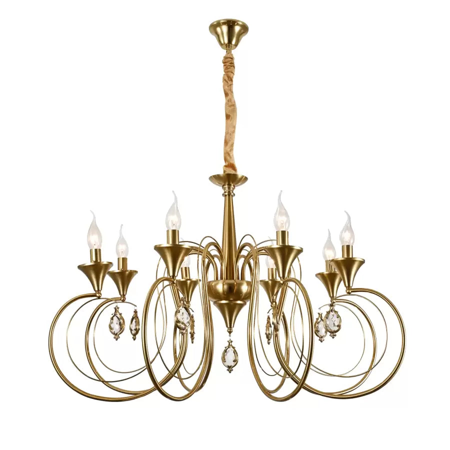 Frederick Crystal csillár 8xE14, átmérő 52 cm, arany, állítható magasságú klasszikus csillárok alapértelmezett cím Alessandro Design