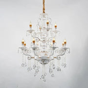 Bruhier kristálycsillár 12x E14, átmérő 75 cm, fehér arannyal, állítható magasságú, klasszikus csillárok, alapértelmezett cím Alessandro Design