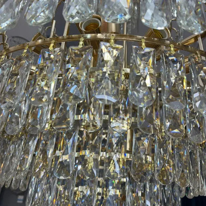 Junnut kandeláber 21xE27, kristály és fém, arany kristály kandeláber, alapértelmezett cím Alessandro Design
