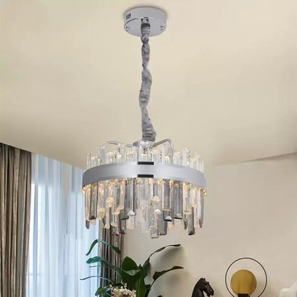Kristály LED-csillár távirányítóval, Miguel 92W-os, szabályozható ezüst kristálycsillárral, alapértelmezett cím Alessandro Design