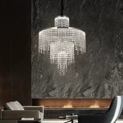 Crystal LED csillár távirányítóval Oscar 59W fényerőszabályozható ezüst modern csillárok alapértelmezett cím Alessandro Design