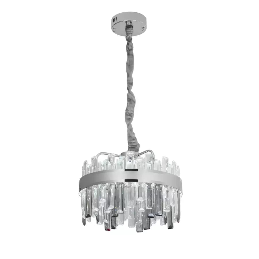 Kristály LED-csillár távirányítóval, Miguel 92W-os, szabályozható ezüst kristálycsillárral, alapértelmezett cím Alessandro Design