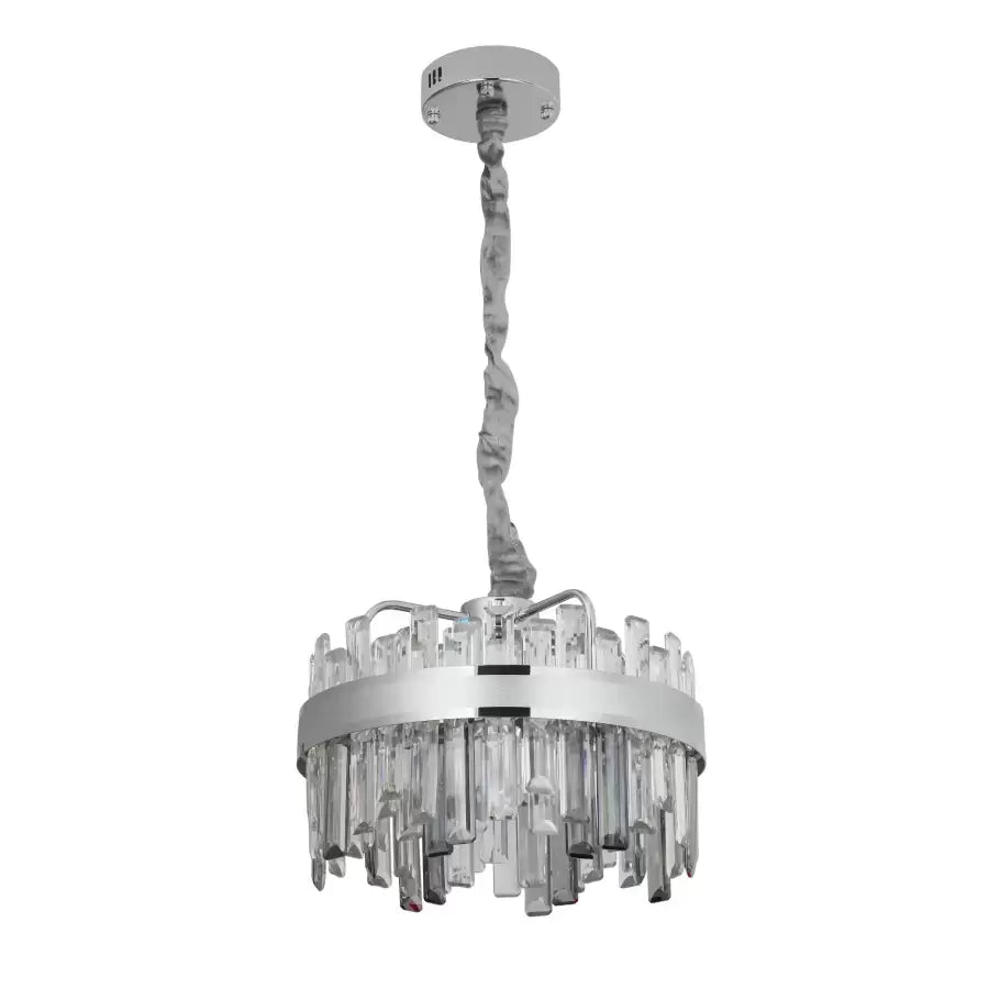 Kristály LED-csillár távirányítóval, Miguel 92W-os, szabályozható ezüst kristálycsillárral, alapértelmezett cím Alessandro Design