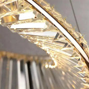 Függesztett LED-es csillár távirányítóval és kristály CAIRO 36W, 1 kör, hideg/meleg/semleges fény, szabályozható, fényes arany, állítható magasságú kristály LED csillárok alapértelmezett cím Alessandro Design