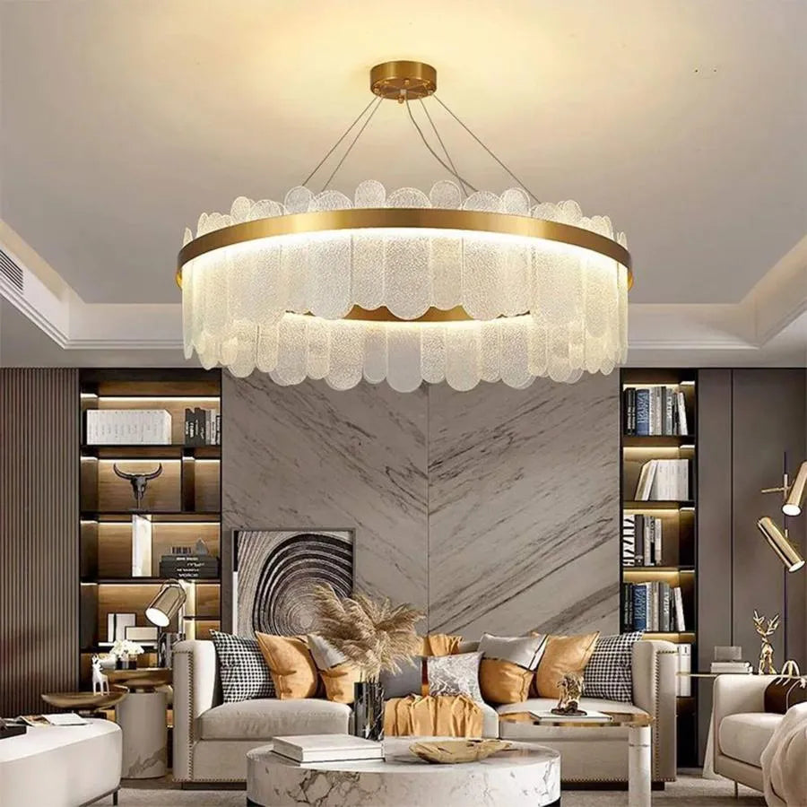 LED csillár Alvaro távirányítóval, 128W, szabályozható, arany gyertyatartó Cristal alapértelmezett cím Alessandro Design