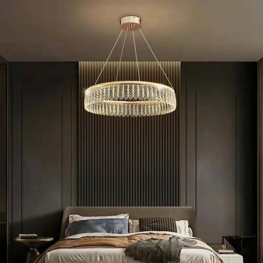 LED-csillár távirányítóval Zareef 80W, arany kristálycsillár, alapértelmezett cím Alessandro Design