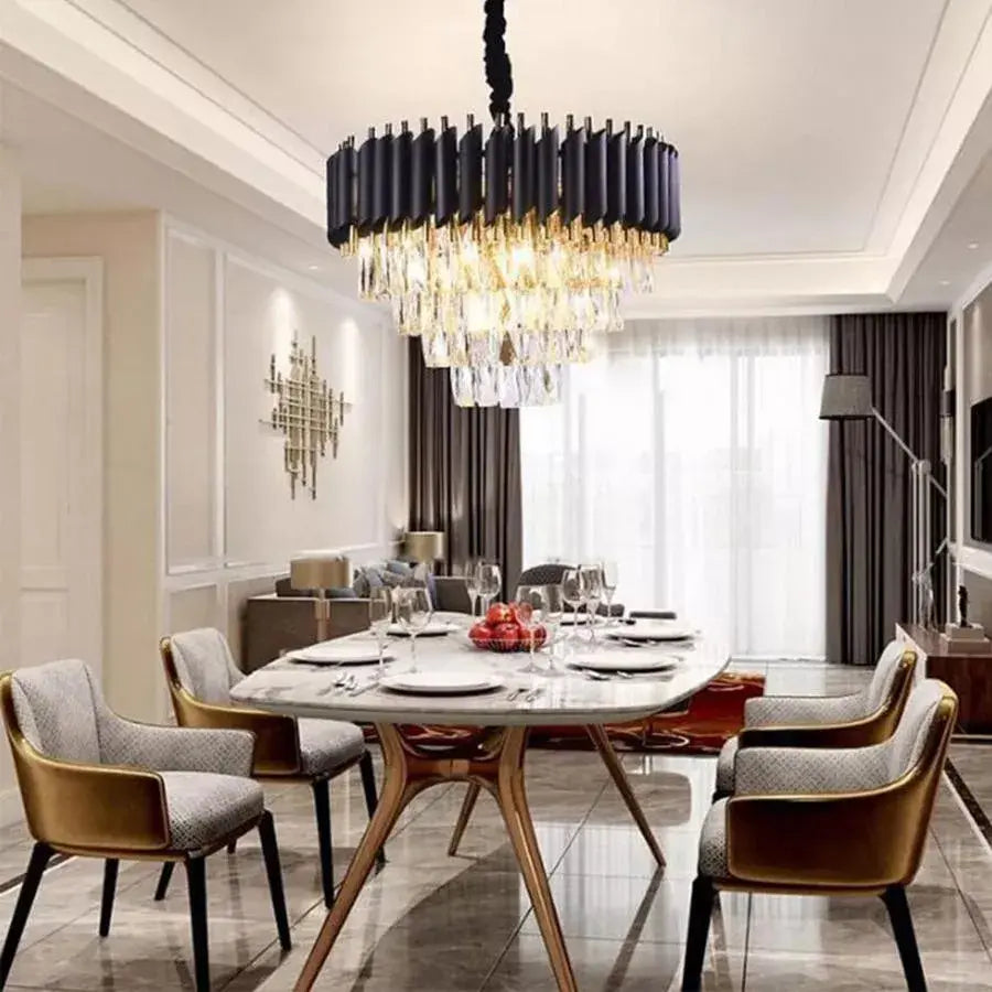 Rubert kandeláber, 9*E14, arany, fém és kristálykristály kandeláber, alapértelmezett cím Alessandro Design