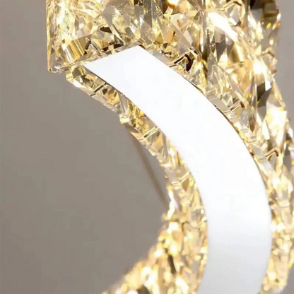 Lustra LED suspendata cu telecomanda si cristal MIA Yonca, 34W, 1 Cerc, lumina Rece/Calda/Neutra, Dimabila, Crom Lucios Lustre LED cu Telecomanda Default Title Alessandro Design