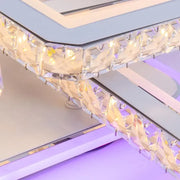 LED csillár távirányítóval és kristály LEILA 175W, 8 négyzet, hideg/meleg/semleges fény, szabályozható, fényes fehér króm LED csillárok távirányítóval Alapértelmezett cím Alessandro Design