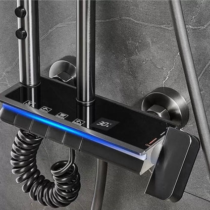 Rozsdamentes acél zuhanyoszlop, sötétszürke, OD3904 Alapértelmezett cím Alessandro Design