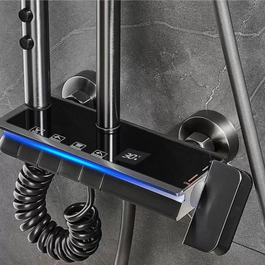 Rozsdamentes acél zuhanyoszlop, sötétszürke, OD3904 Alapértelmezett cím Alessandro Design