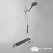 Fényes rozsdamentes acél zuhanyoszlop fekete ezüst 11211BH/CU csaptelepek és zuhanyoszlopok Alapértelmezett cím Alessandro Design