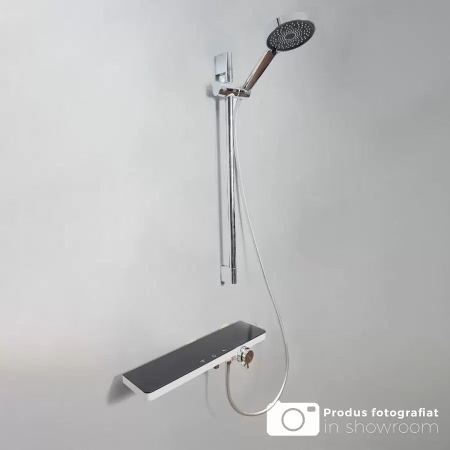 Fényes rozsdamentes acél zuhanyoszlop fekete ezüst 11211BH/CU csaptelepek és zuhanyoszlopok Alapértelmezett cím Alessandro Design