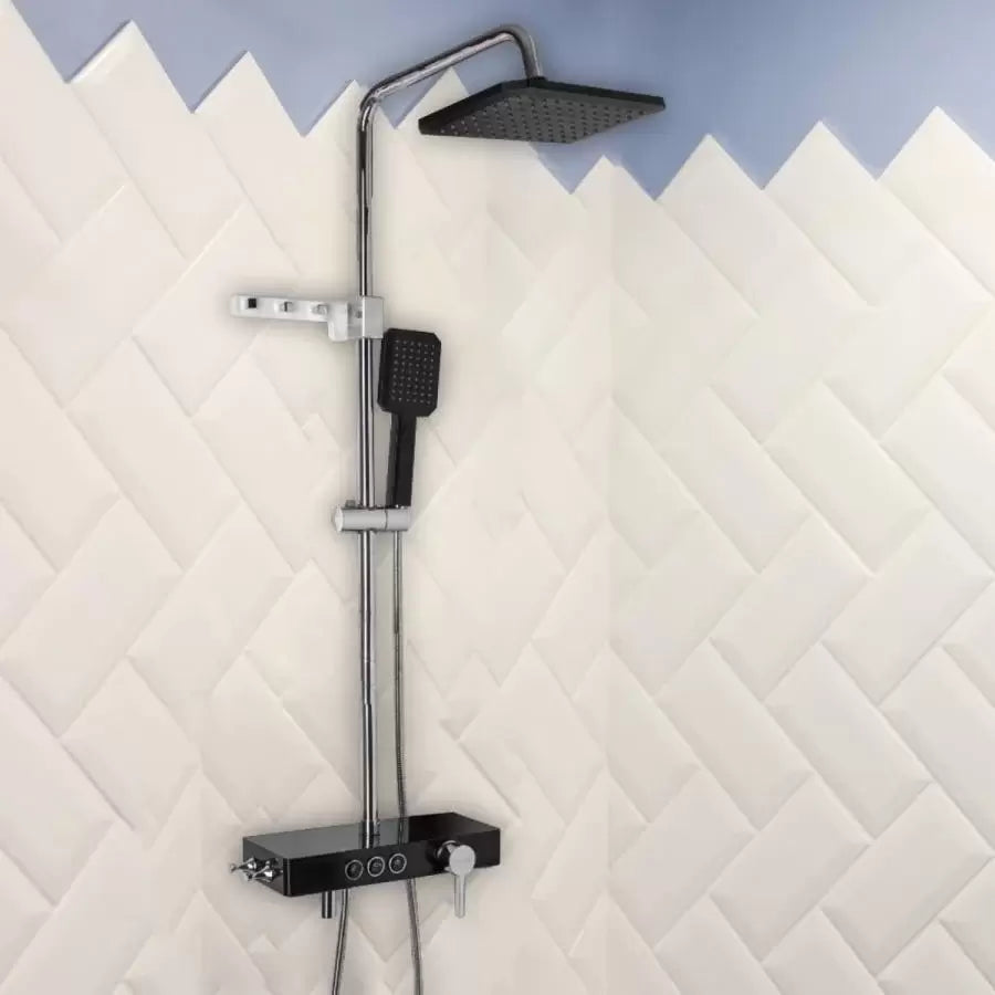 Zuhanyoszlop LCD kijelző Rozsdamentes acél Fekete Ezüst SJG/006 Csaptelepek és zuhanyoszlopok Alapértelmezett cím Alessandro Design