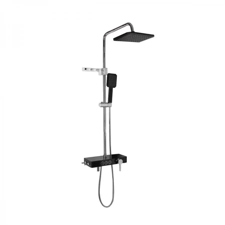 Zuhanyoszlop LCD kijelző Rozsdamentes acél Fekete Ezüst SJG/006 Csaptelepek és zuhanyoszlopok Alapértelmezett cím Alessandro Design