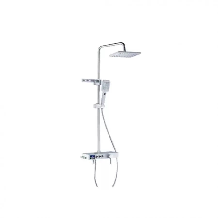 Zuhanyoszlop LCD kijelző Rozsdamentes acél Fehér Ezüst SJG/007 Csaptelepek és zuhanyoszlopok Alapértelmezett cím Alessandro Design
