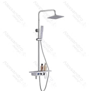 Zuhanyoszlop, LCD kijelző, rozsdamentes acél, fehér/ezüst, SJG/009 csaptelepek és zuhanyoszlopok Alapértelmezett cím Alessandro Design