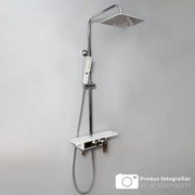 Zuhanyoszlop, LCD kijelző, rozsdamentes acél, fehér/ezüst, SJG/009 csaptelepek és zuhanyoszlopok Alapértelmezett cím Alessandro Design
