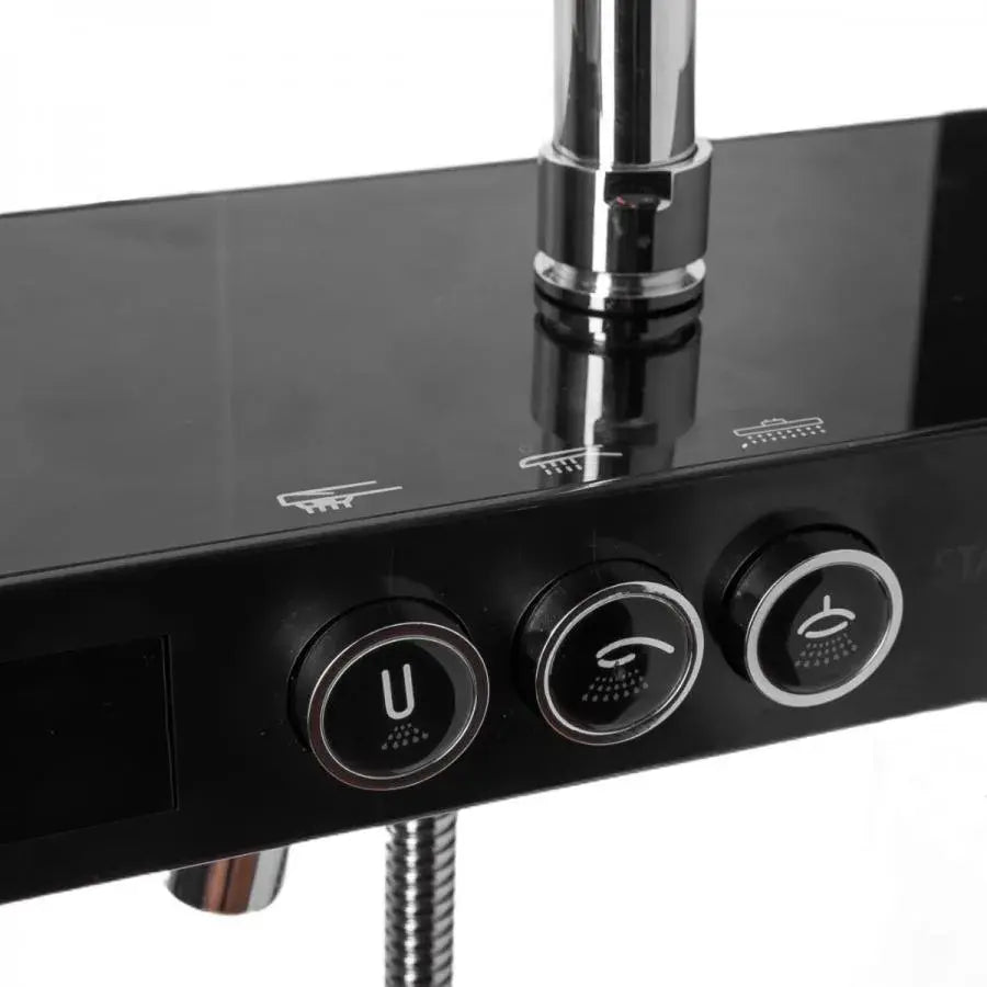 Zuhanyoszlop LCD kijelző Rozsdamentes acél Fekete Ezüst SJG/003 Csaptelepek és zuhanyoszlopok Alapértelmezett cím Alessandro Design