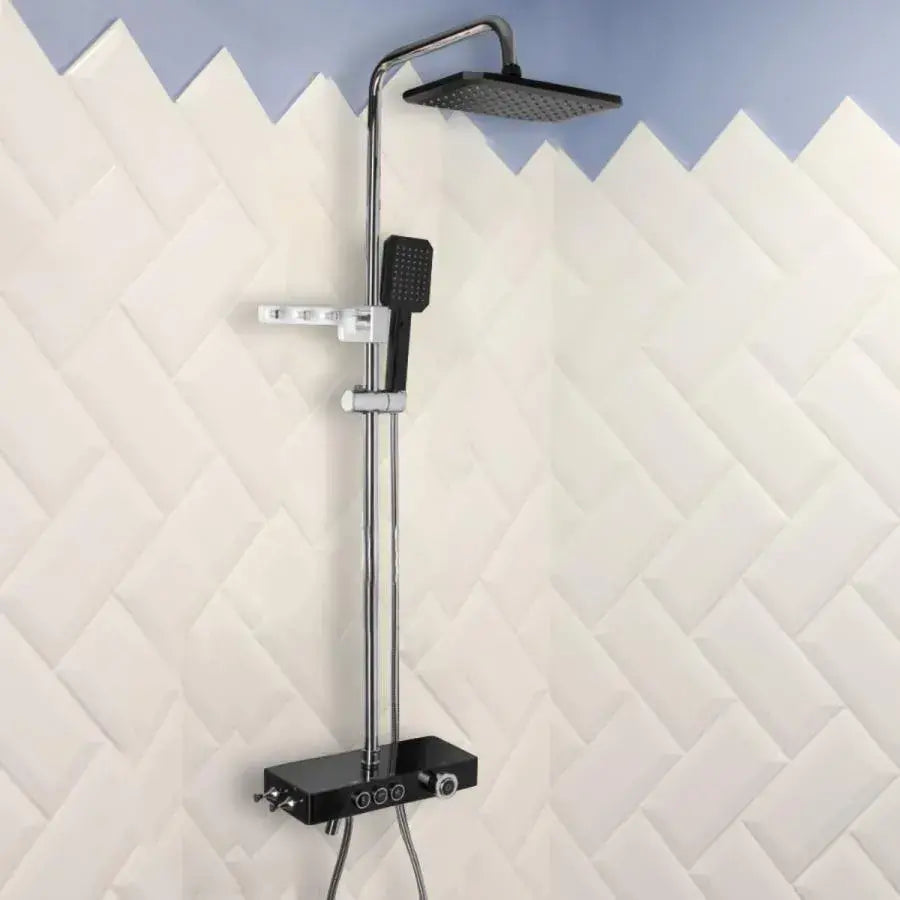 Zuhanyoszlop LCD kijelző Rozsdamentes acél Fekete Ezüst SJG/003 Csaptelepek és zuhanyoszlopok Alapértelmezett cím Alessandro Design