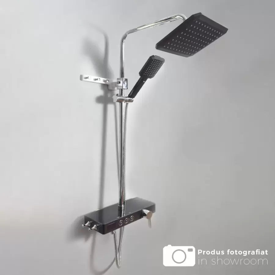 Zuhanyoszlop LCD kijelző Rozsdamentes acél Fekete Ezüst SJG/006 Csaptelepek és zuhanyoszlopok Alapértelmezett cím Alessandro Design