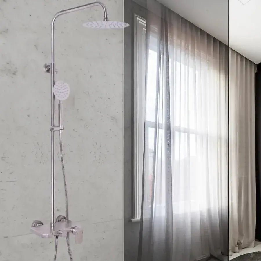 Zuhanyoszlop, SUS304 rozsdamentes acél, szatén, N/LY001 csaptelepek és zuhanyoszlopok Alapértelmezett cím Alessandro Design