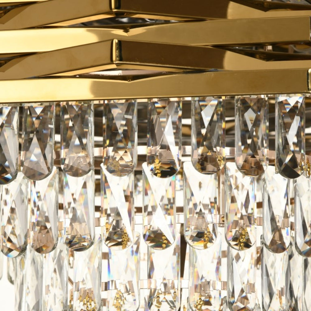 Candelabru Cristal HEXA Ø30cm 3xE14 Auriu Inaltime Reglabila Candelabre Cristal Default Title Alessandro Design
