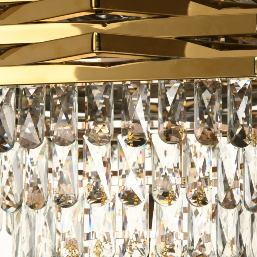 Candelabru Cristal HEXA Ø30cm 3xE14 Auriu Inaltime Reglabila Candelabre Cristal Default Title Alessandro Design