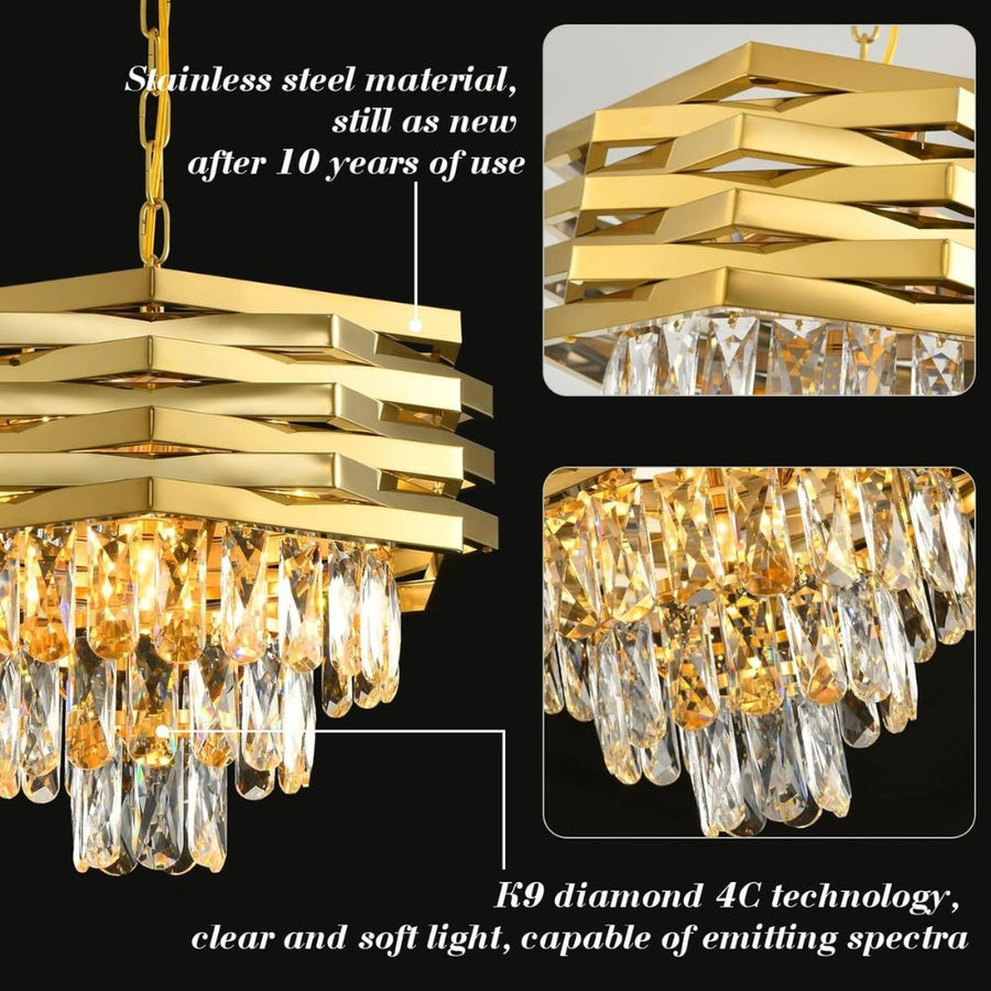 Candelabru Cristal HEXA Ø30cm 3xE14 Auriu Inaltime Reglabila Candelabre Cristal Default Title Alessandro Design